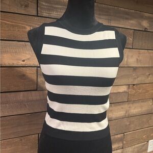 Blu Ivy Monochrome Striped Crop Tank Top